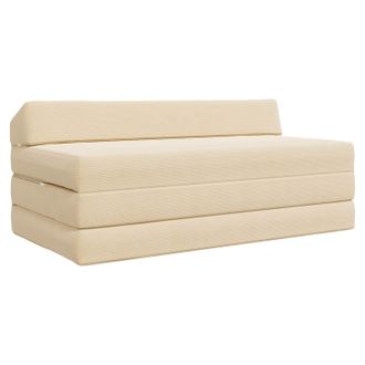 vidaXL Sof&aacute; Cama Plegable Crema 120 X 60 X 49 Cm Tela Vidaxl