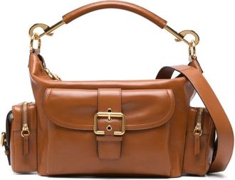 Chlo&eacute; Bruin Leren Schoudertas met Rits - Dames - Handtassen - Bruin - ONE Size - Leer - Tassen