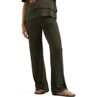 Ripe Cindy Rib Knit Maternity Pant in Khaki at Nordstrom, Size X-Small 31 Au