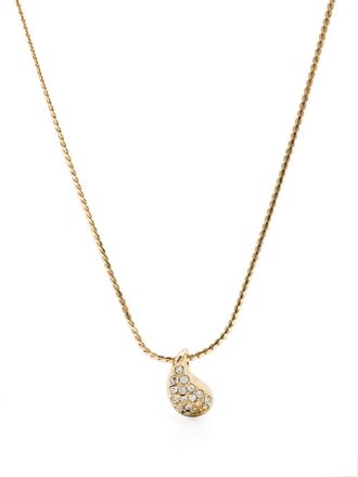 Dior 1990s crystal-embellished pendant necklace - women - Metal (Other) - One Size - Gold