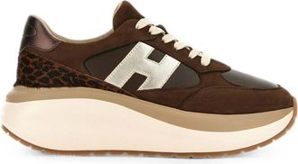 Hogan Brown Logo Sneakers