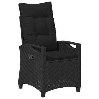 vidaXL Silla De Jard&iacute;n Reclinable Negro 56 X 60 X 112 Cm Vidaxl