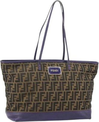Fendi Pre-owned Tote Bags, female, Multicolor, Size: ONE SIZE Pre-owned Vintage Canvas Tote Bag