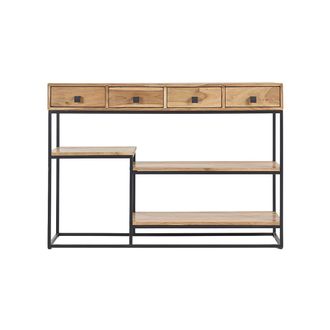 Miliboo Consola 4 Cajones En Cacia Y Metal Negro L115 Cm Grenelle