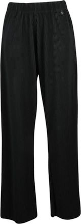 Herno Resort Broek in Geplooide Jersey - Dames - Wijde Broeken - Zwart - S - Katoen - Broeken