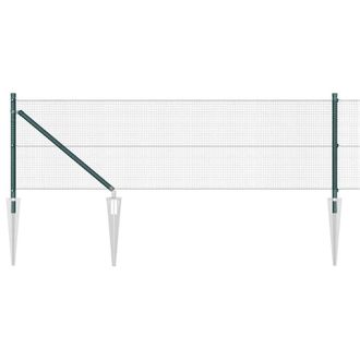 Berkfield Home Welded Wire Fence with 7 Spike Posts Green 0.6x10 m Steel