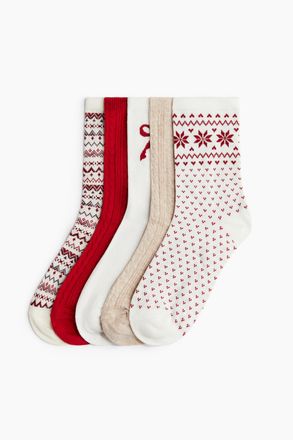 H&M 5er-Pack Socken - White