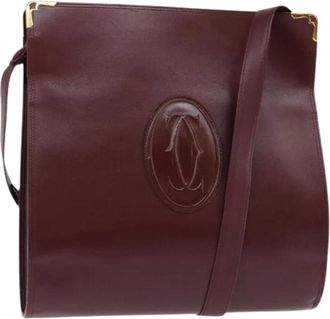 Cartier Pre-owned Cross Body Bags, female, Red, Size: ONE SIZE Pre-owned Leather Crossbody Bag