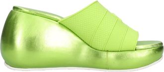 Casadei Mules Zeppa - Dames - Sleehakken - Groen - 37 EU - Leer - Schoenen