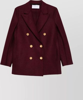 Harris Wharf London wool double-breasted coat gold buttons