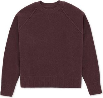 Fortela Harvard Wool Raglan Sleeve Crewneck Knit in Burgundy at Nordstrom, Size Medium Eu