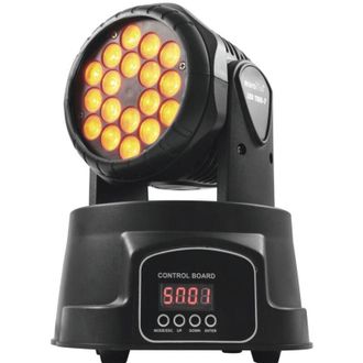 Trade Shop Trade Shop Traesio - Proiettore Testa Mobile Rotante Effetti Luce Discoteca Dmx 512 Rgb 18 Led 52w