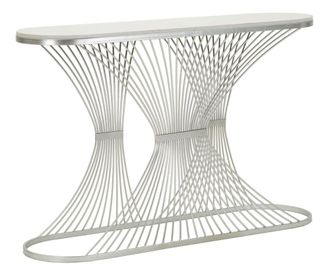 Mauro Ferretti Consola de metal plateado cm 120x35x79