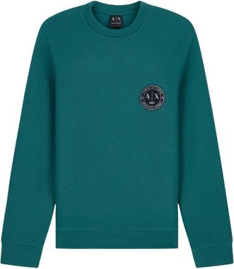 A|X Armani Exchange Felpa in piquet di cotone stretch accoppiato - - Sweatshirts & Hoodies - Uomo - Blu - M