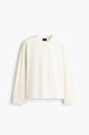 H&M Longsleeve in Loose Fit - Weiss