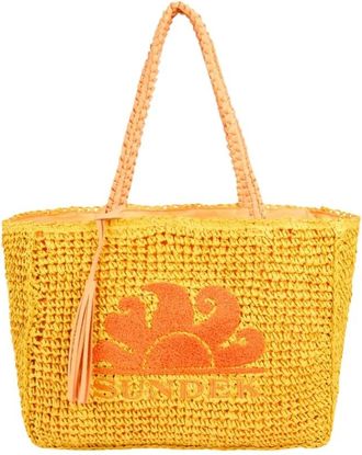 Sundek Shoppingtas van papierstro - Dames - Tassen - Geel - Maat: ONE Size Zijde