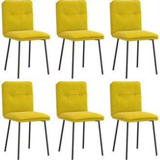 vidaXL Vidaxl - Sillas De Comedor 6 Unidades Terciopelo Amarillo