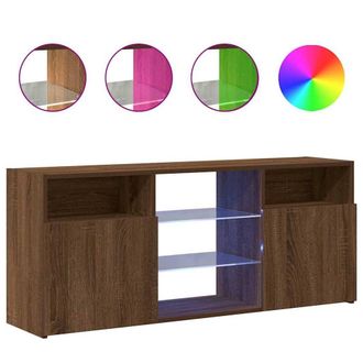 Berkfield Home TV Cabinet with LED Lights Brown Oak 120x30x50 cm | Size: 120 x 30 x 50 cm