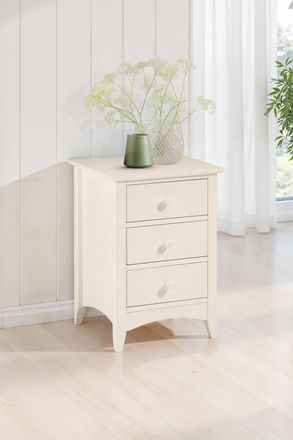 Julian Bowen Cameo 3 Drawer Bedside Table in Off-White