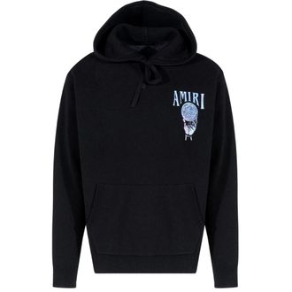 Amiri Mens Crystal Ball Black Cashmere Hoodie - Size Medium