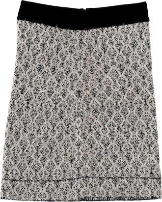 Sandro Sandro Jazz Metallic Jacquard Knit Mini Skirt in Black Wool