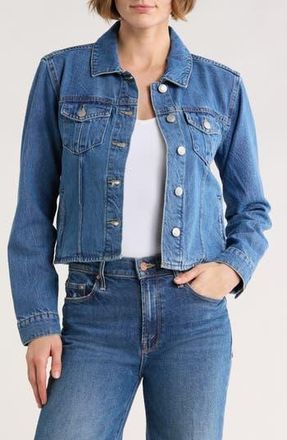 Elie Tahari Crop Denim Jacket in Medium Blue Denim at Nordstrom Rack, Size X-Small