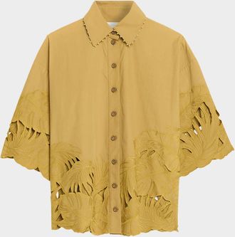 Zimmermann Mahon Embroidered Cotton Shirt
