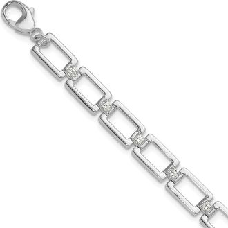 Diamond2Deal 14k Gold 1/2 Ct Lab Grown Diamond Fancy Link Bracelet