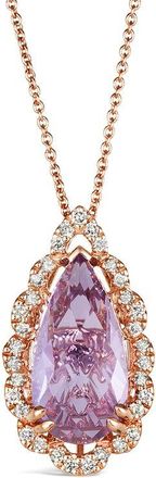 Le Vian 14K Rose Gold 4.01 Ct. Tw. Diamond & Amethyst Drop Pendant