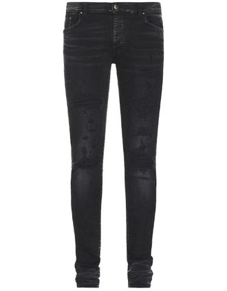 Amiri Mens Amiri Slim Fit Thrasher Plus Aged Black Denim Jeans - Size: 34/32