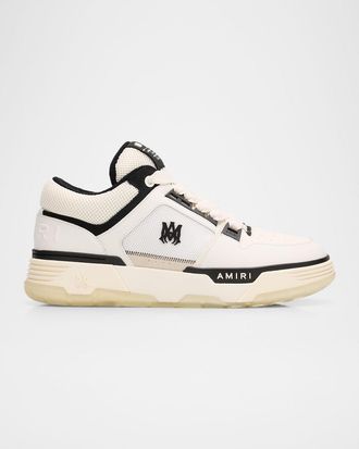 Amiri Mens MA-1 Leather & Mesh Low-Top Sneakers