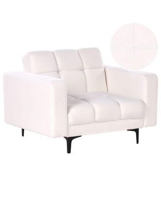 Beliani Sill&oacute;n boucl&eacute; blanco