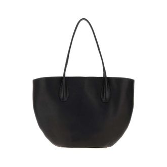 The Row Black Leather Alger Shopping Bag