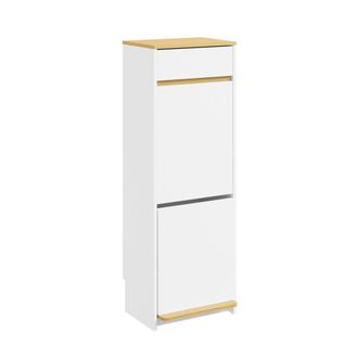 SoBuy Sobuy Mueble Para Basura Y Reciclaje Con Pedal Armario Estrecho Con Caj&oacute;n Y Puertas Abatibles Cubo Oculto Con Encimera De Madera 35&times;25&times;101.7 Cm Capaci