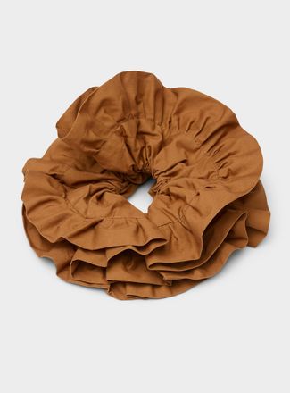 Simons Womens Very large monochrome ruffled scrunchie