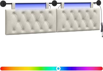 vidaXL Cabecero Colgante Crema Terciopelo Vidaxl