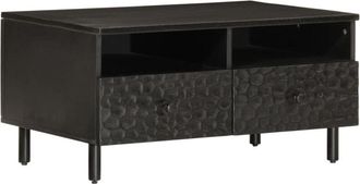 vidaXL Coffee Table Black 80x54x40 cm Solid Wood Mango Vidaxl