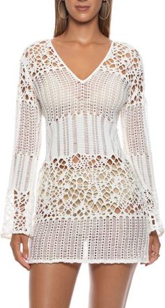 Luli Fama Day to Night Long Sleeve Short Dress in Ivory at Nordstrom, Size X-Small