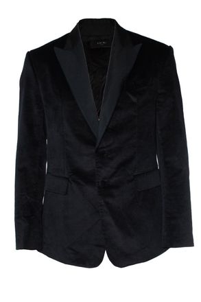 Amiri Black velvet tuxedo jacket