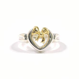 Tiffany & Co. Silver Yellow Gold Yellow Gold (18K) Silver 925 Band Ring (Pre-Owned)