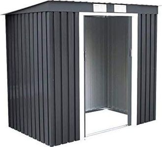 Costway Cobertizo De Almacenamiento Caseta De Patio Al Aire Libre Gran Espacio Con Puertas Correderas Y Ventanas