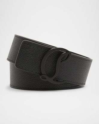 Christian Louboutin Men & apos;s Mooncrest-Buckle Reversible Leather Belt