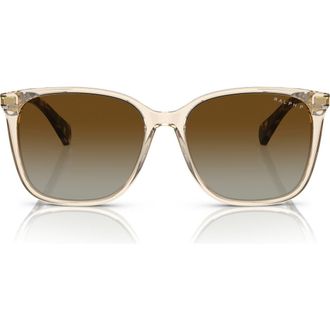 Ralph Lauren 56mm Polarized Square Sunglasses in Brown /Polar Gradient Brown at Nordstrom