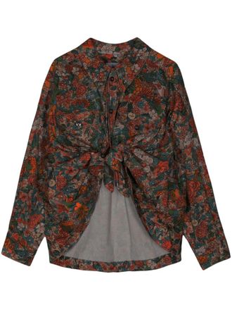 ACT Nº1 floral-print long-sleeve shirt - Red