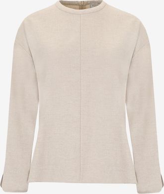 Antonelli Langarm-Top aus Wolle und Kaschmir Cabernet