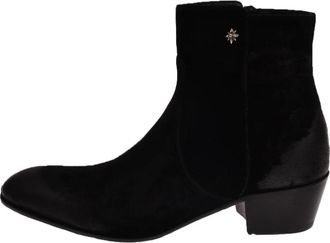 John Richmond Enkellaars met lage hak - Minimale en moderne elegantie - Heren - Cowboylaarzen - Zwart - 42 EU - Leer - Schoenen