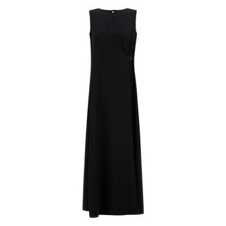 Herno Diagonal Fluid Dress - Dames - Maxi kleedjes - Zwart - L - Kleedjes