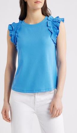 Wit & Wisdom Ruffle Sleeve Top in Cerulean Blue at Nordstrom Rack, Size X-Large