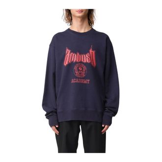 AMBUSH Sweatshirts, male, Black, L, Crest Grey Sweatshirt