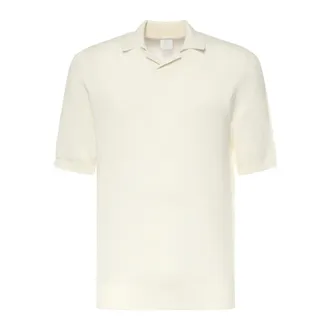 Eleventy V-neck Knitwear, male, Beige, Size: 2XL Knitted Cotton Polo